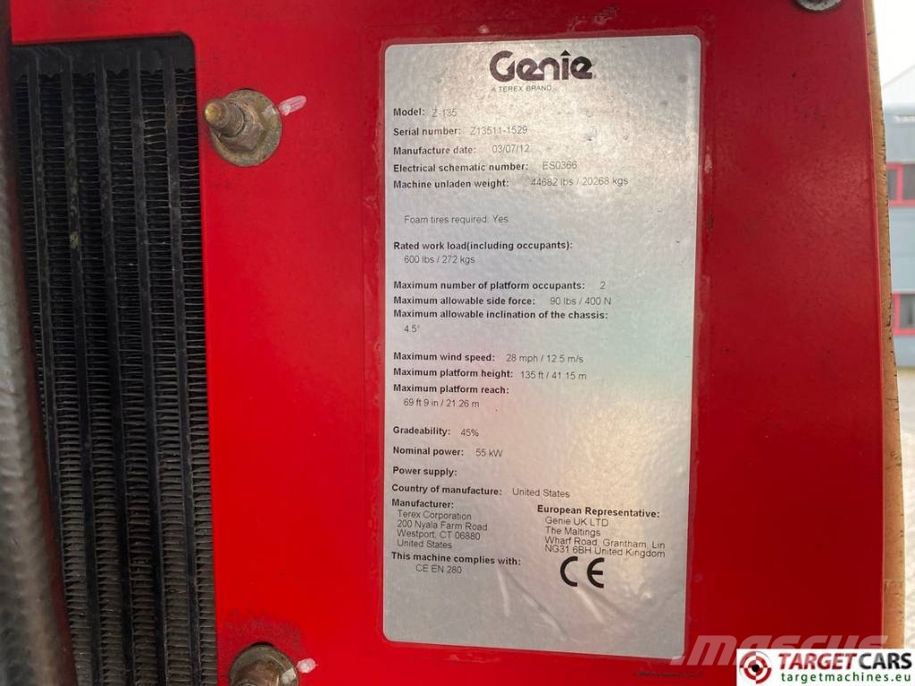 Genie Z-135/70 Articulated 4x4x4 Diesel Boom Lift 4315cm Kompaktiškas savaeigis strėlinis keltuvas