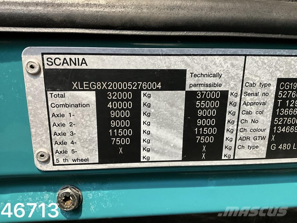Scania G 480 8x2 Holzmaan 15m³ Combi kolkenzuiger Recycle شاحنات مزدوجة / خلخلة