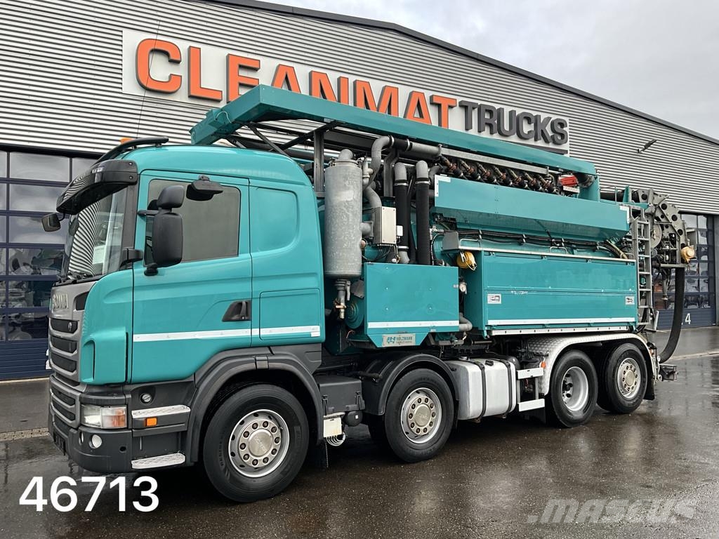 Scania G 480 8x2 Holzmaan 15m³ Combi kolkenzuiger Recycle شاحنات مزدوجة / خلخلة