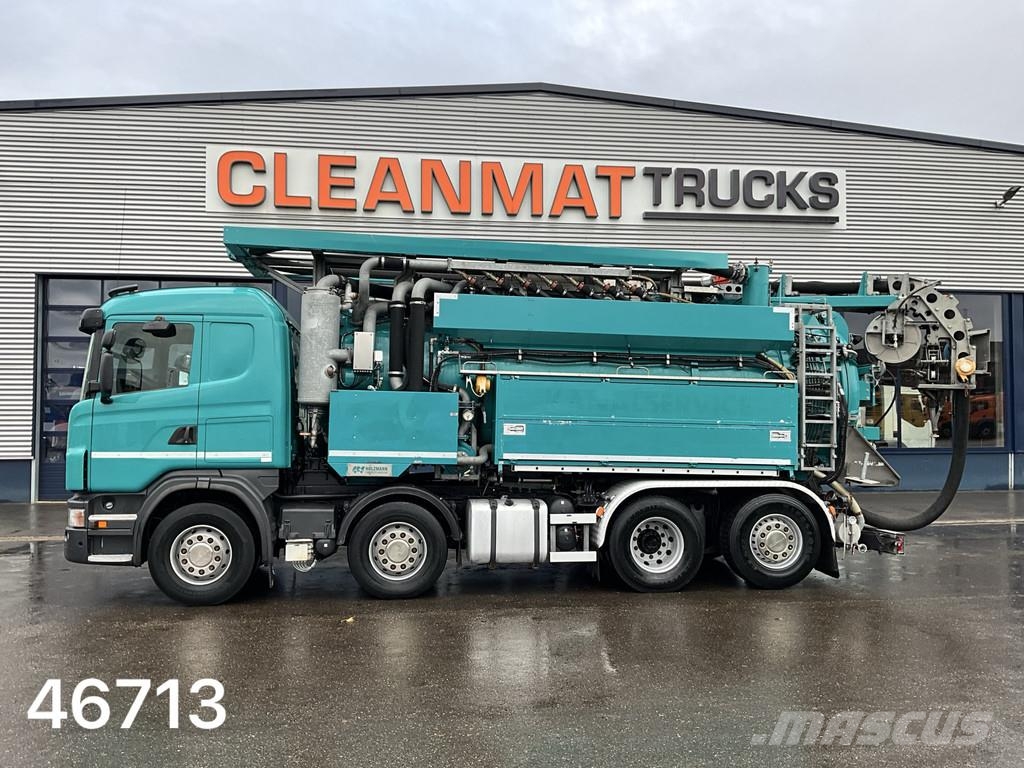 Scania G 480 8x2 Holzmaan 15m³ Combi kolkenzuiger Recycle شاحنات مزدوجة / خلخلة