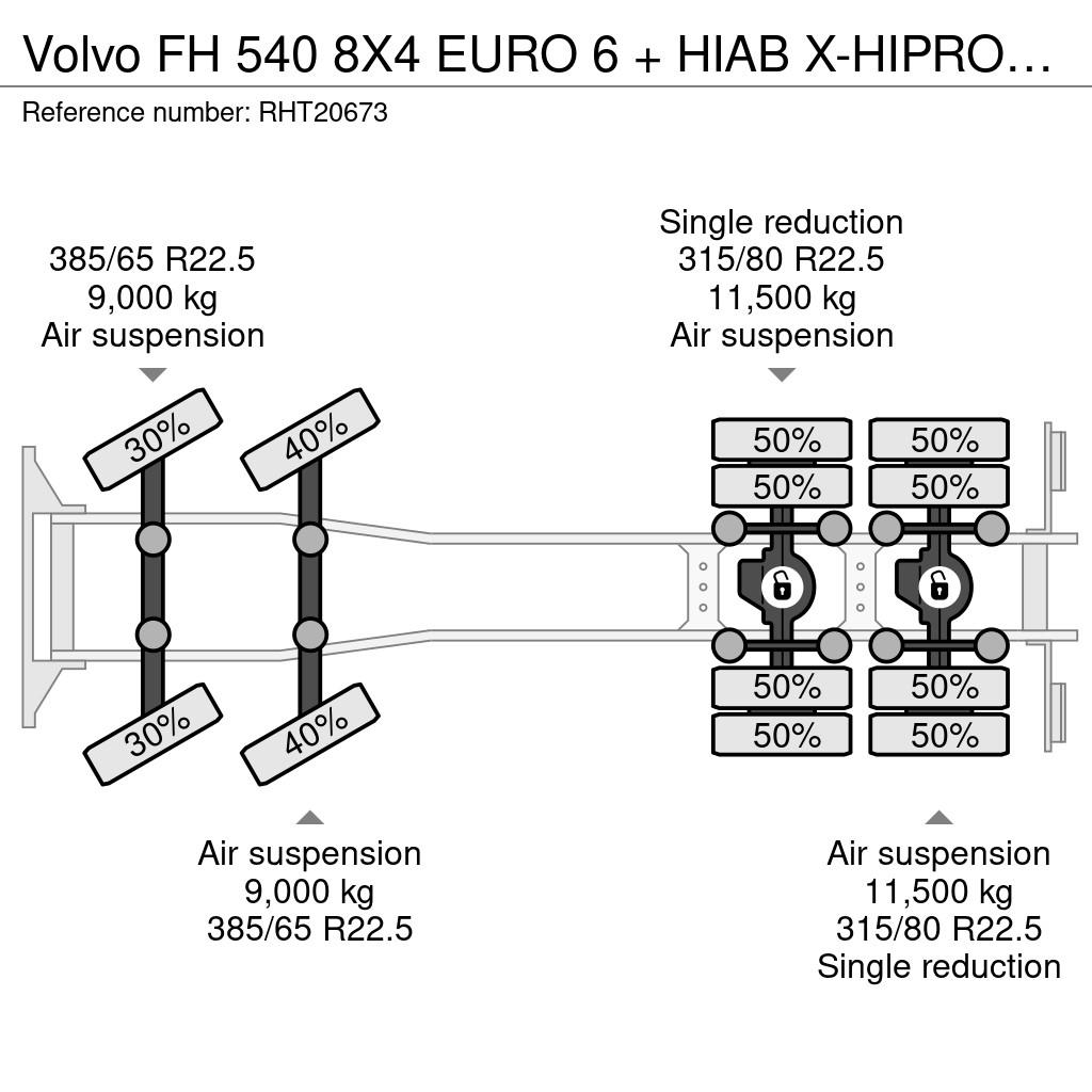 Volvo FH 540 8X4 EURO 6 + HIAB X-HIPRO 302 E-6 REMOTE + Kipper