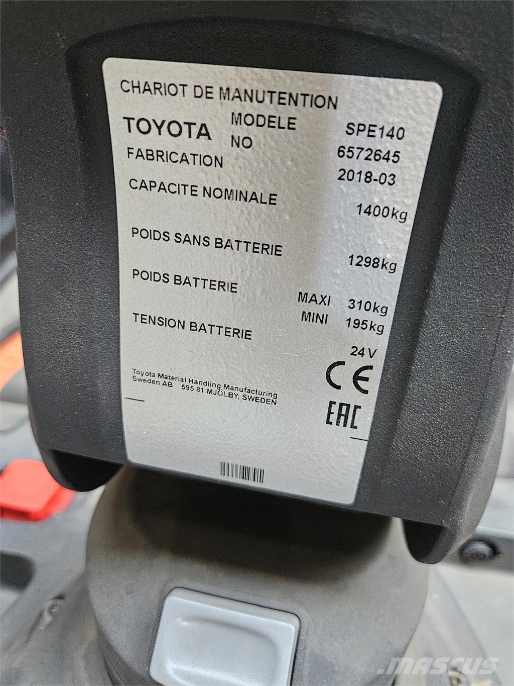 Toyota SPE140 Stand-in stackers