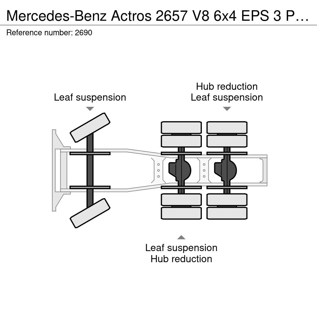Mercedes-Benz Actros 2657 V8 6x4 EPS 3 Pedals Full Steel Suspens 牵引车