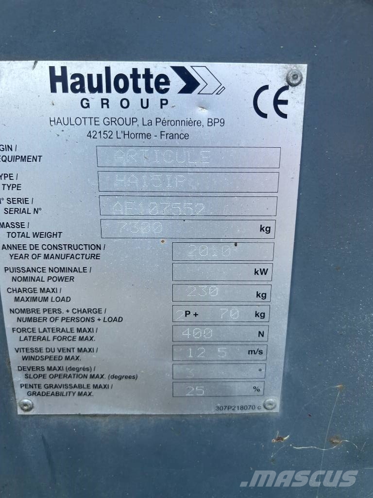 Haulotte HA 15 IP 관절형 전동이동 리프트