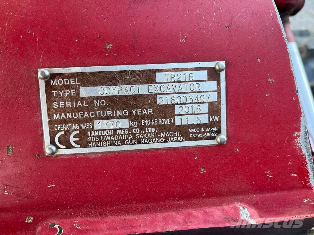 Takeuchi TB 216 Mini excavators < 7t (Mini diggers)