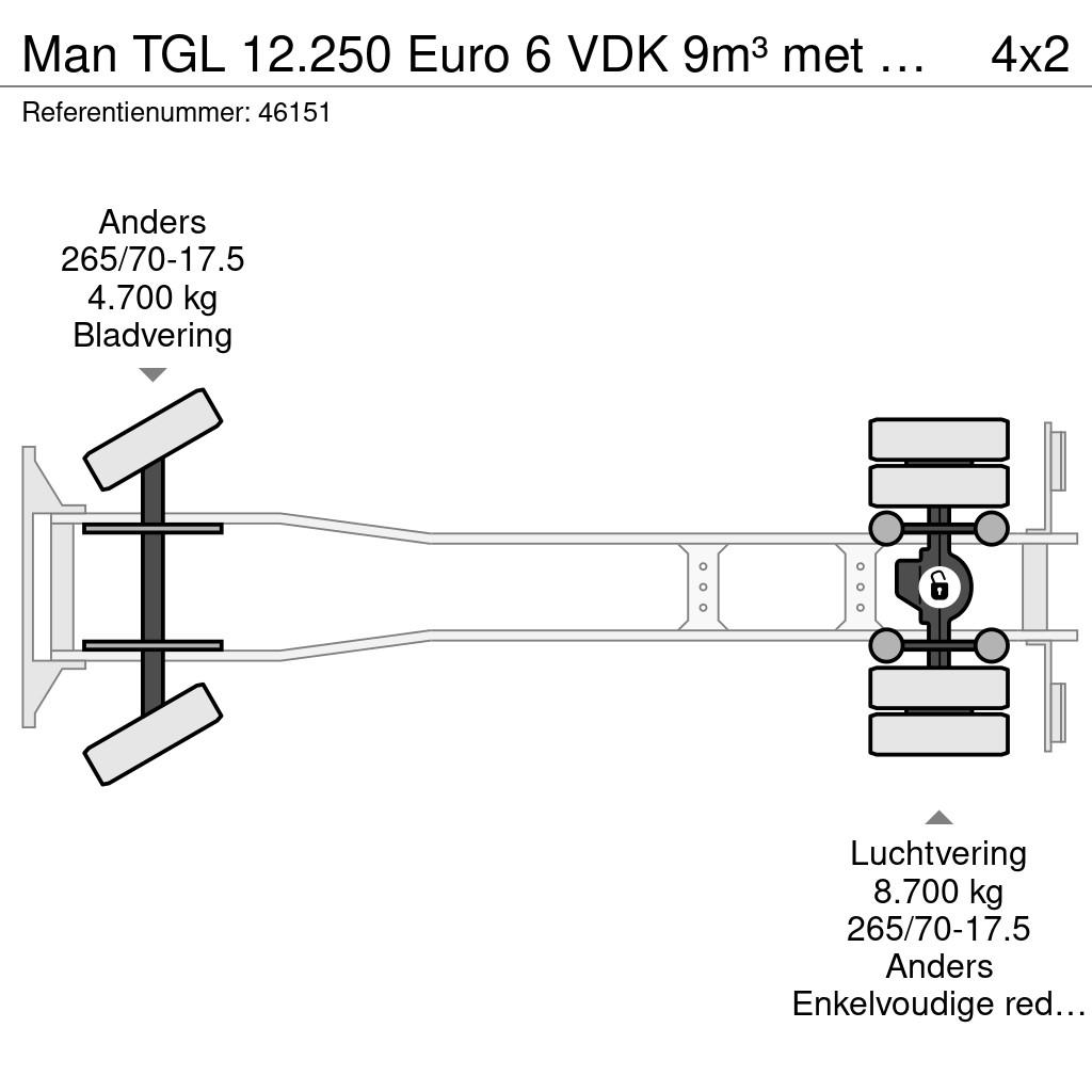 MAN TGL 12.250 Euro 6 VDK 9m³ met AE weegsysteem Renovationslastbiler