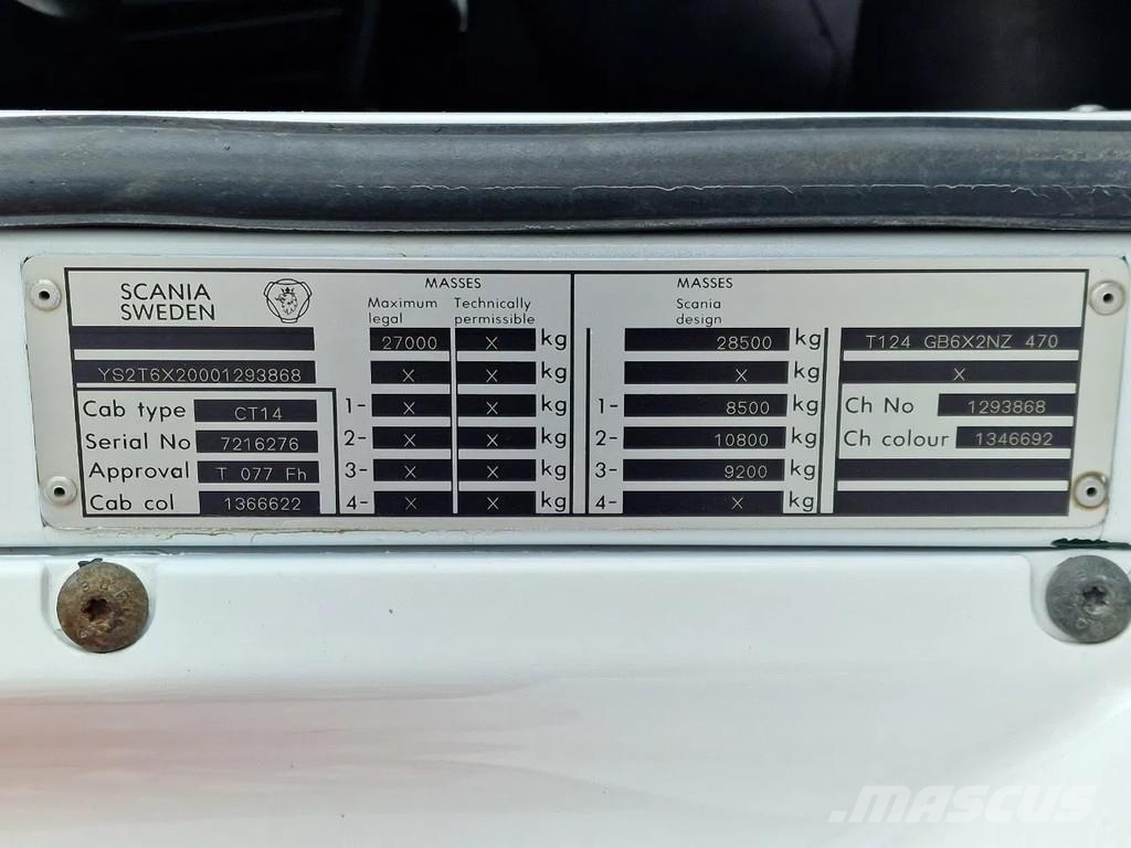 Scania T124-470 6x2 - Tipper - Manual gearbox - Full stee 덤프 트럭