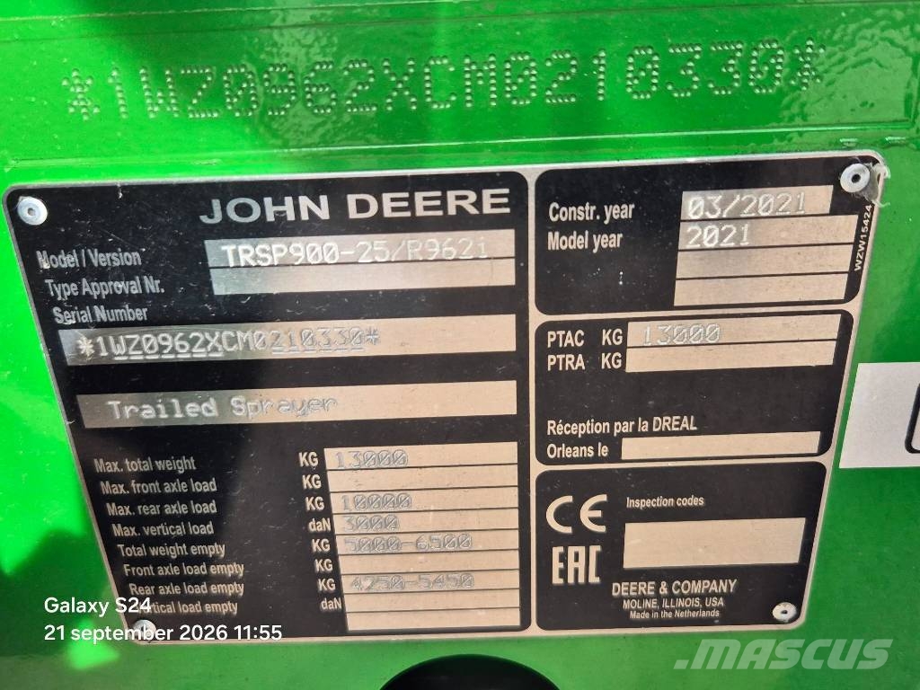 John Deere R 962 i PowrSpray 36 m Pulvérisateurs traînés