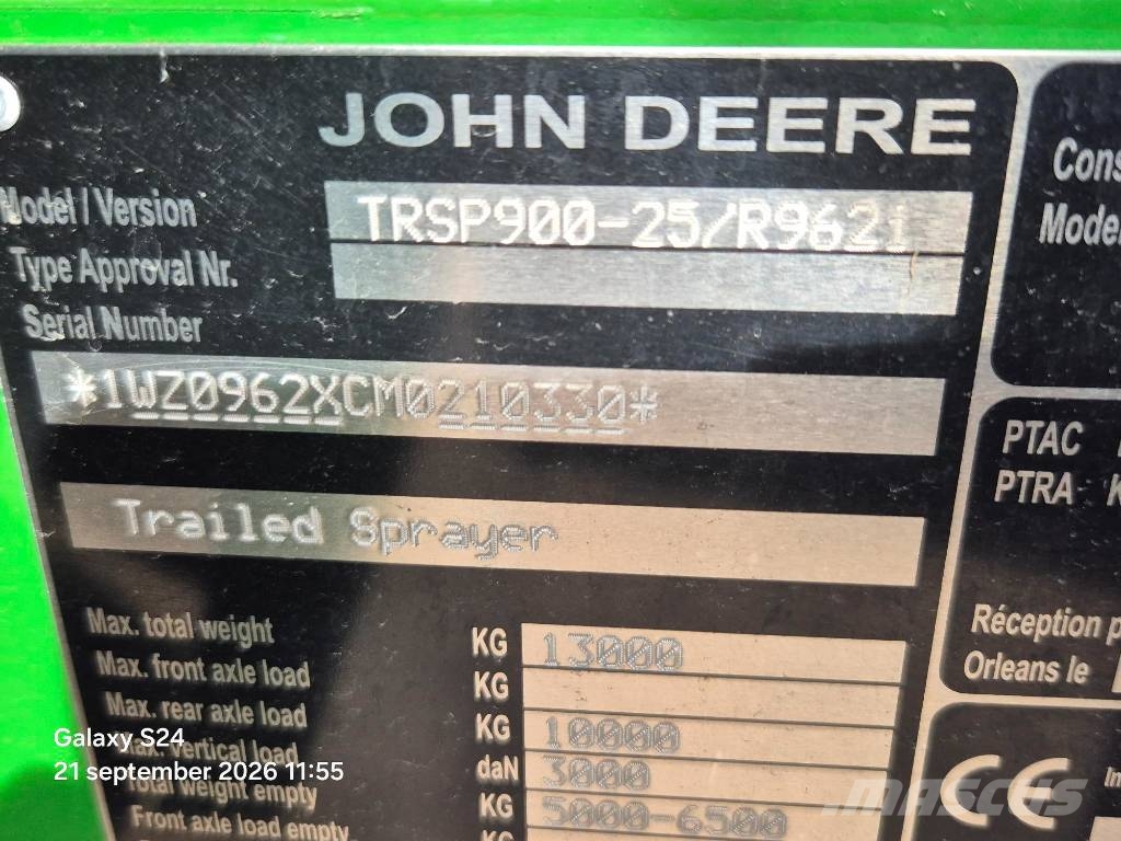 John Deere R 962 i PowrSpray 36 m Pulvérisateurs traînés