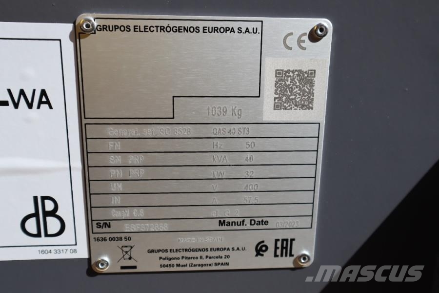 Atlas Copco QAS 40 ST3 Valid inspection, Diesel, 40 kVA ディーゼル発電機