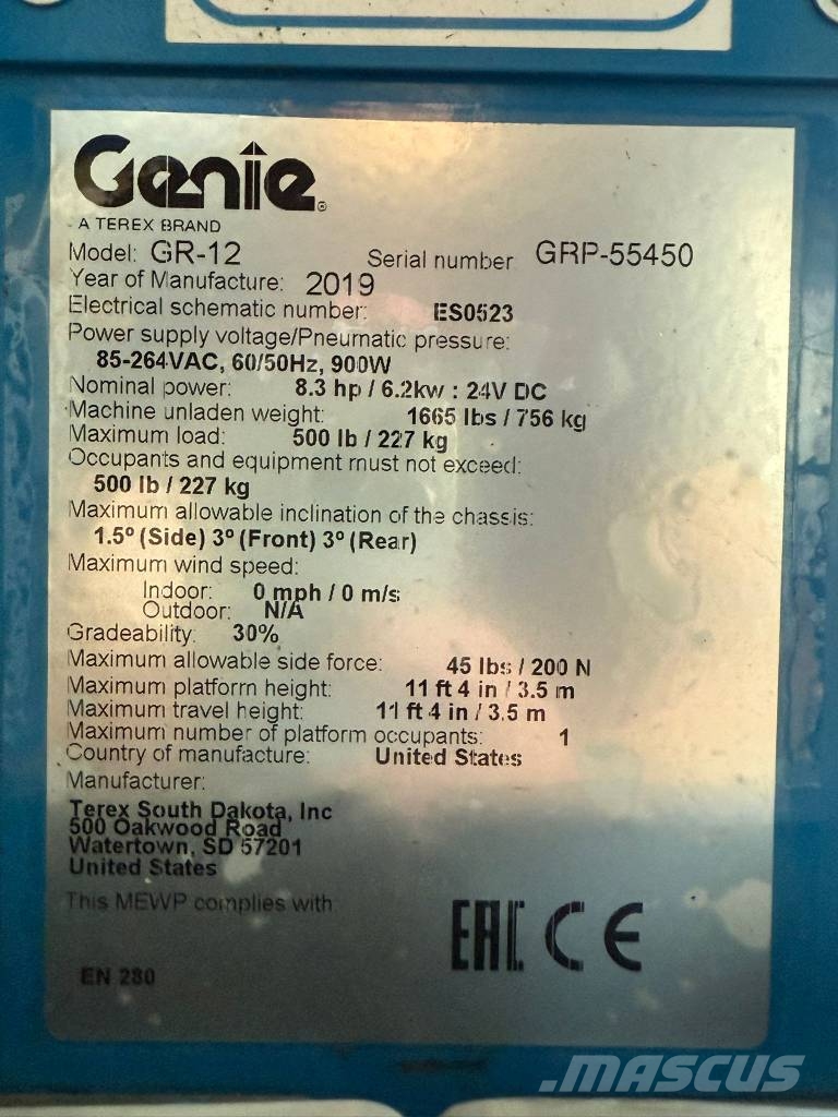 Genie GR 12 Vertikaalsed mast tõstukid