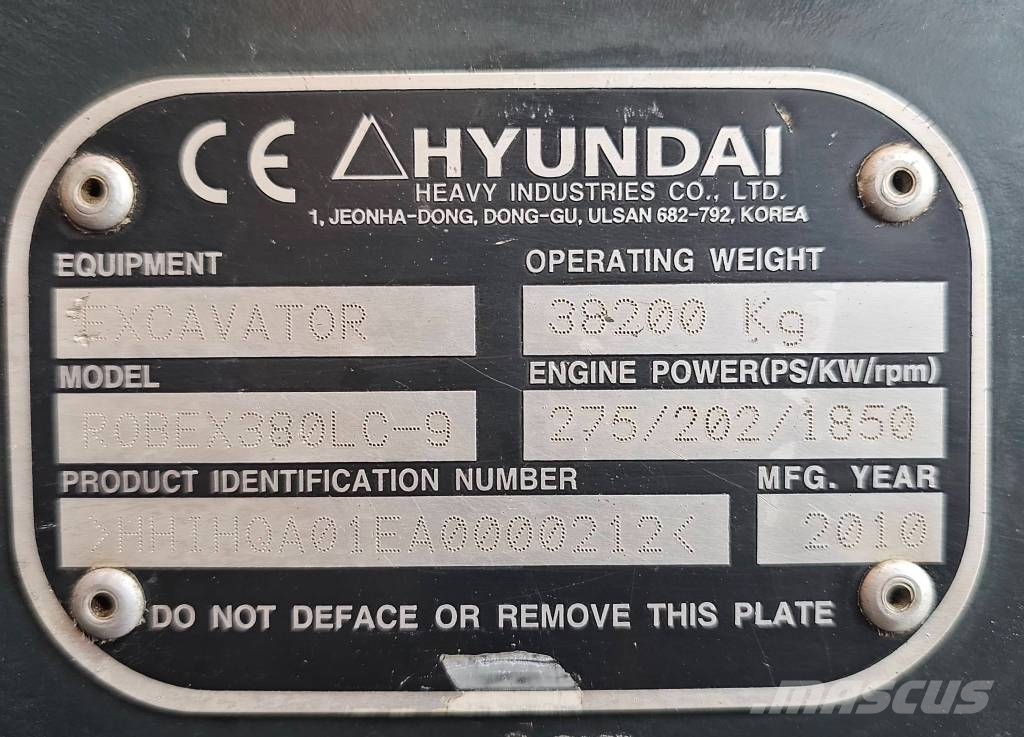 Hyundai Robex 380 LC-9 Гусеничні екскаватори