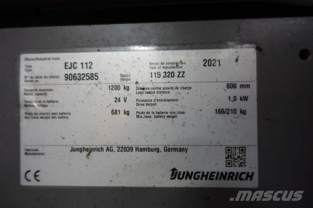 Jungheinrich ejc 112 Παλετοφόρα πεζού χειριστή με ιστό