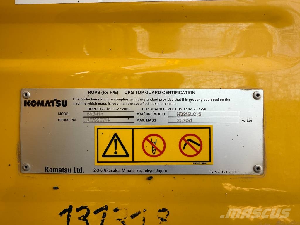 Komatsu HB 215 LC2 Rupsgraafmachines