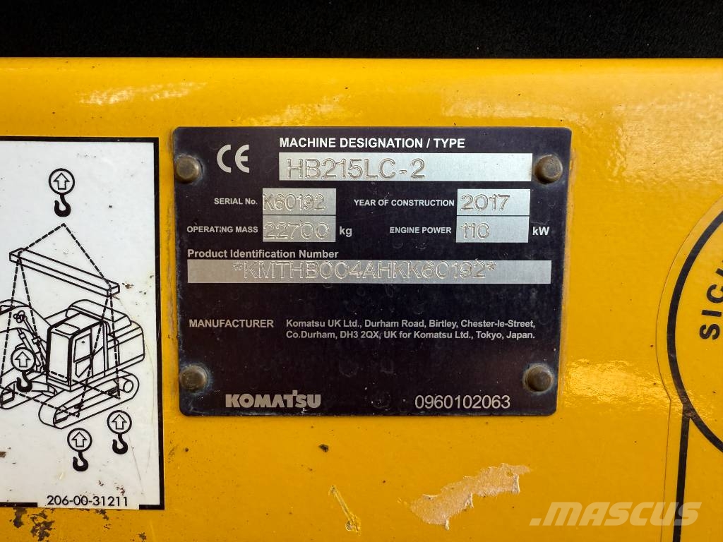 Komatsu HB 215 LC2 Rupsgraafmachines