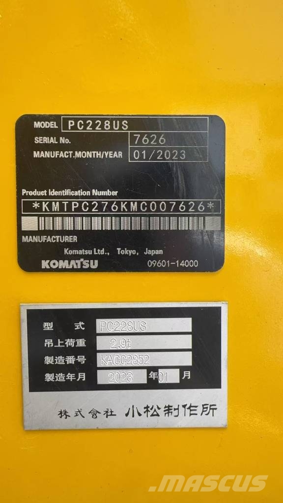 Komatsu PC 228 US Kāpurķēžu ekskavatori