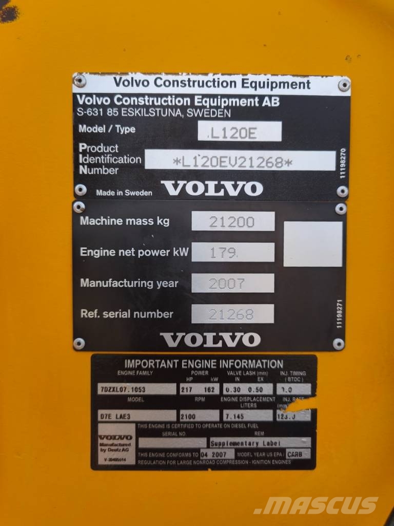 Volvo L 120 E Iekrāvēji uz riteņiem
