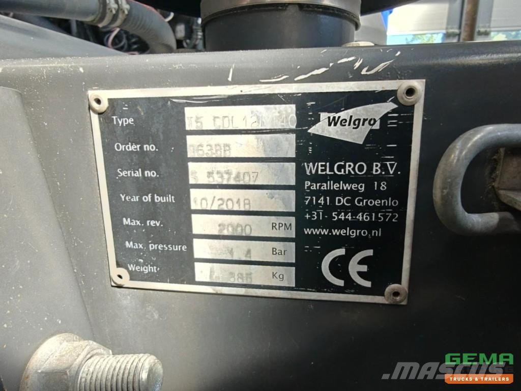 Welgro T5 CDL 12L 140 2018 - 1.4 Bar - 385KG - PTO Otros componentes
