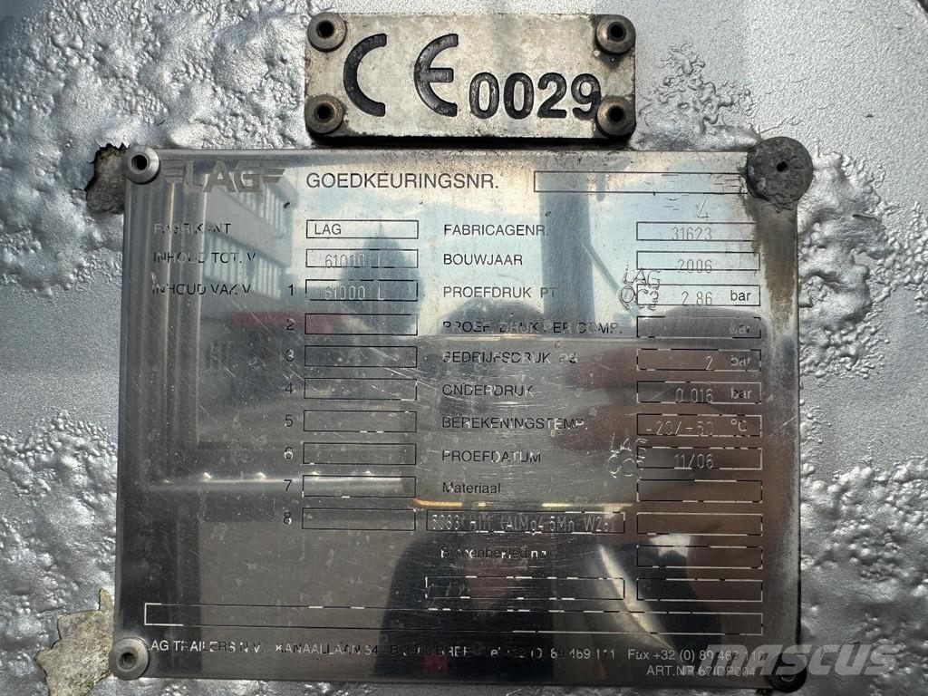 LAG O-3-40 02 3 AXLE - 61.000 LITER TANK - KIPPER Полуремаркета цистерни