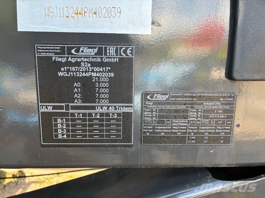 Fliegl ULW 40 Tridem Прицепы перегрузчики зерна