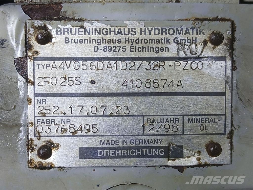 Ahlmann AZ6-4108874A-Brueninghaus A4VG56DA-Drive pump Hydraulics