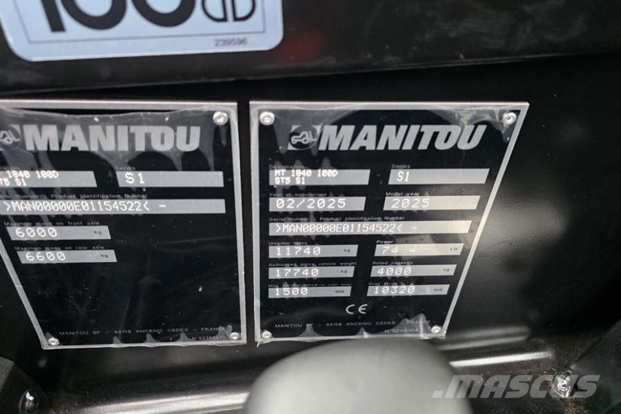 Manitou MT1840 100D ST5 S1 Valid inspection, *Guarantee! D Telescopic handlers