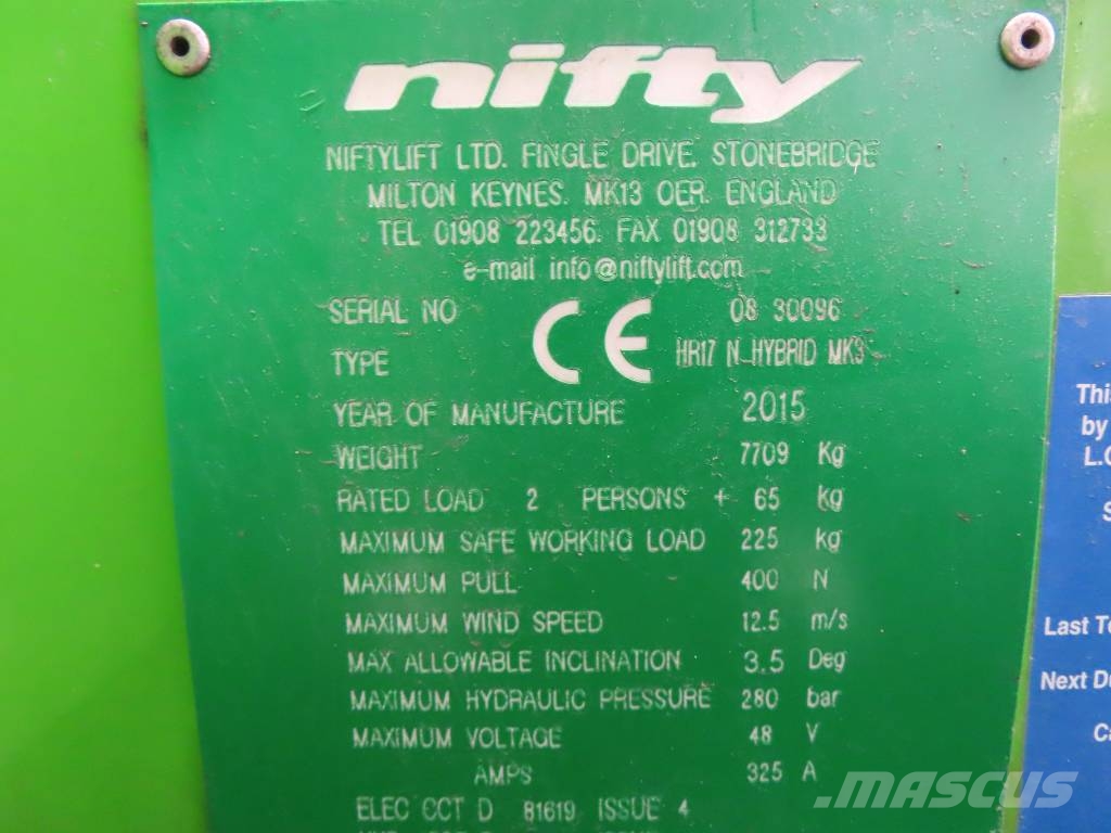 Niftylift HR 17 D E New Batteries Zglobne dvižne ploščadi