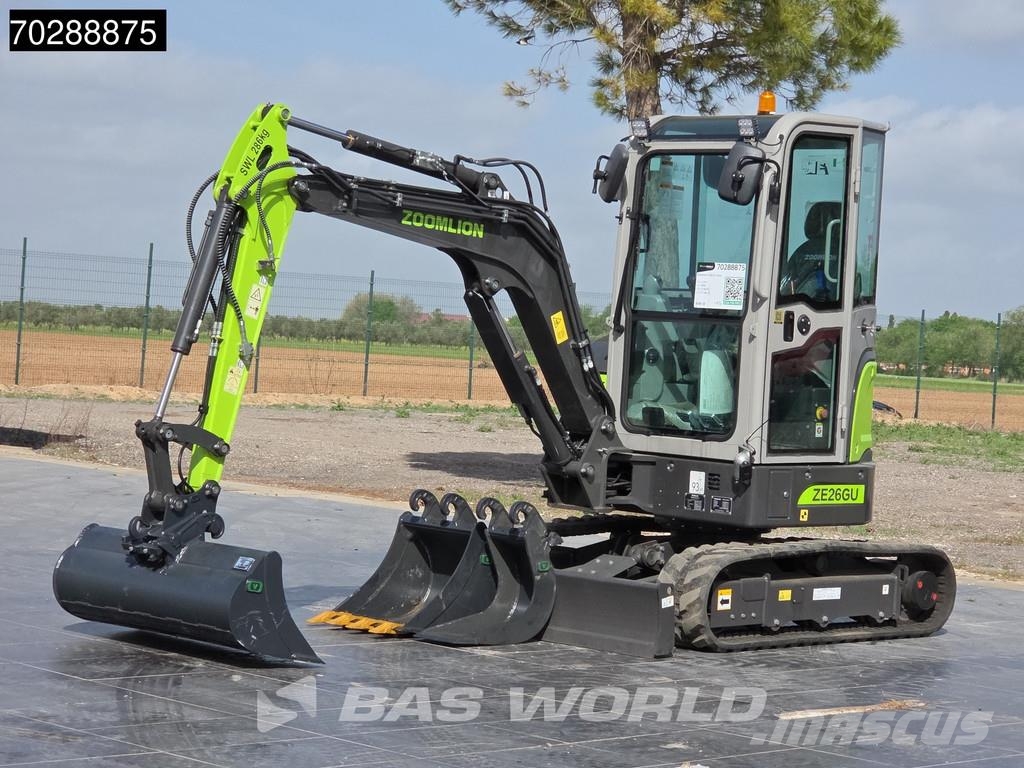Zoomlion ZE26 GU GARANTÍA DE FÁBRICA - 3 CUCHARAS - MOTOR K Miniexcavadoras