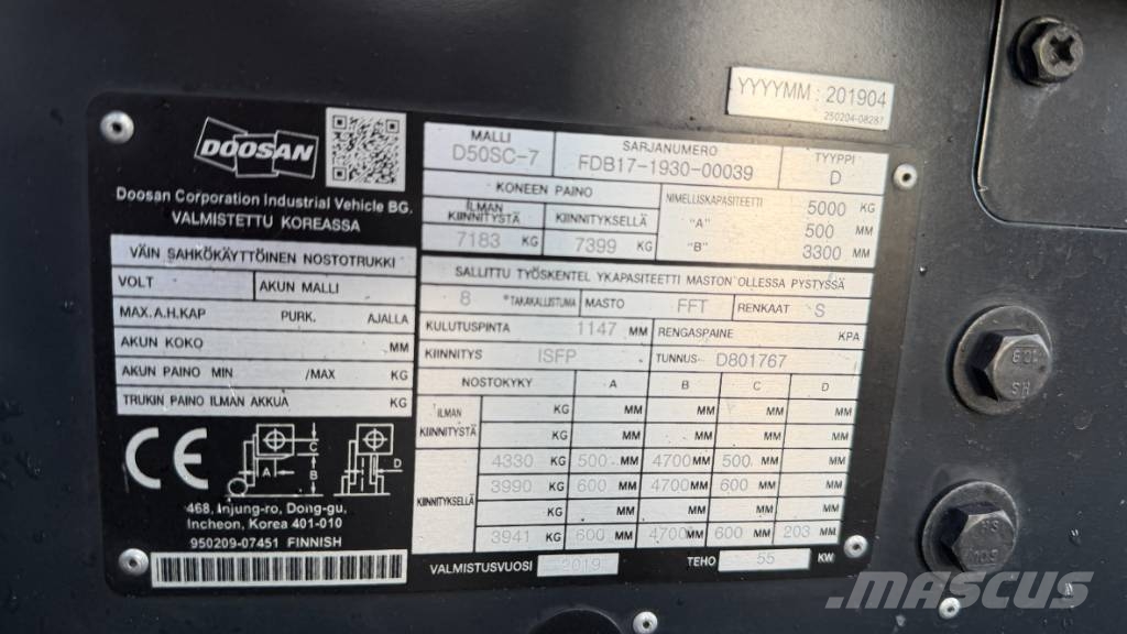Doosan D50SC-7 Diesel Diesel forklifts