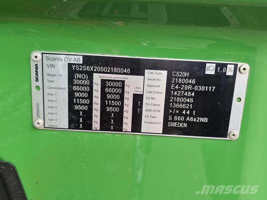 Scania S660 V8 6X2 BOOGIE / RETARDER / FULL AIR / 2 TANKS وحدات الجر