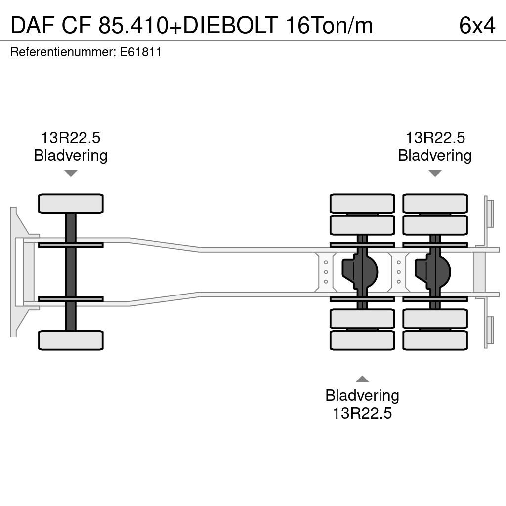 DAF CF 85.410+DIEBOLT 16Ton/m 吊鉤式起重車