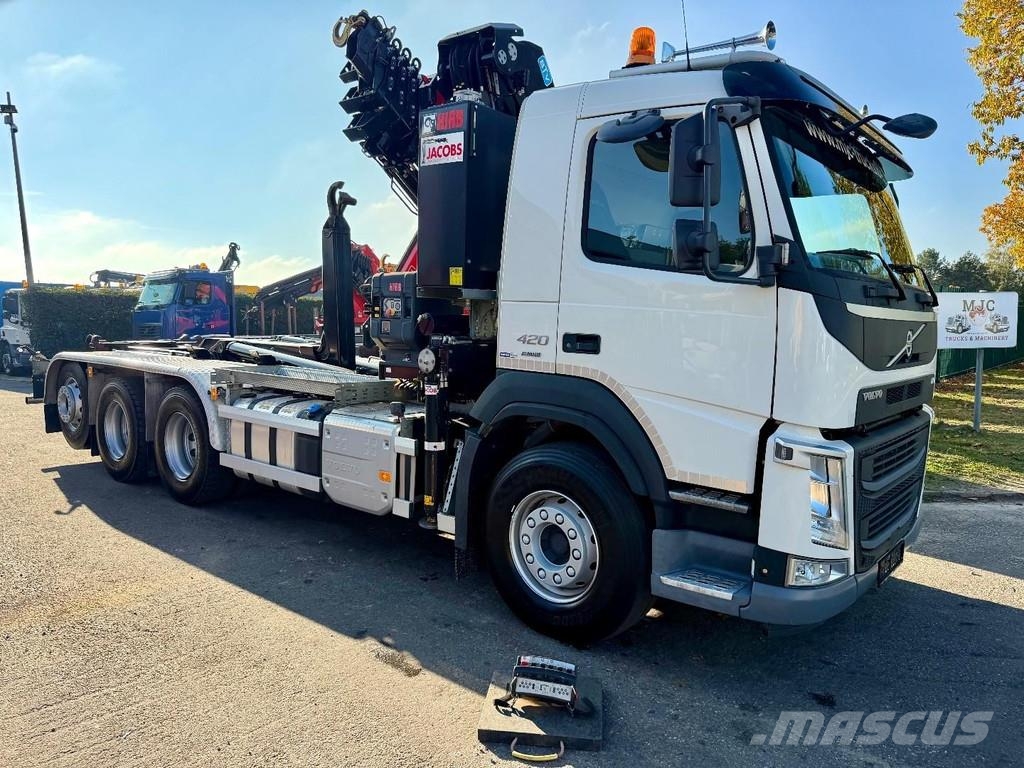 Volvo FM 420 8X4 TRIDEM Haak + Kraan HIAB 262 EP-5 + 2 M Camion ampliroll