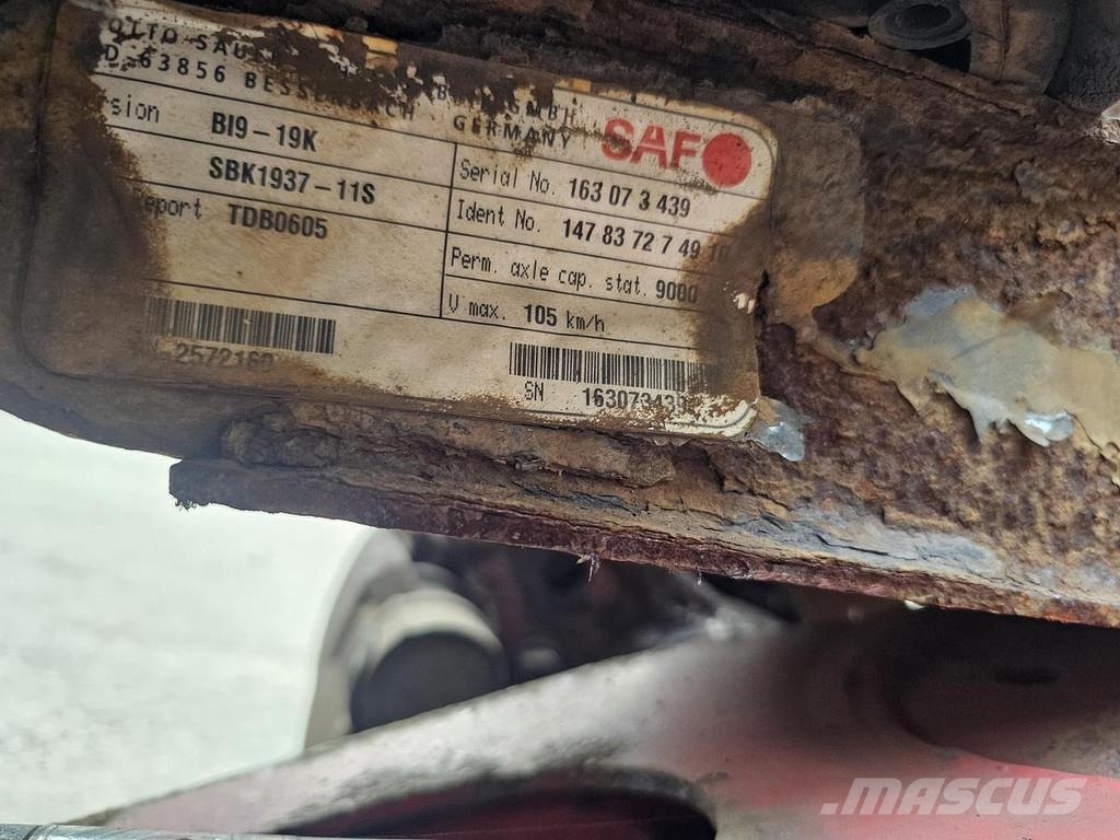 SAF B19-19K / SBK1937-11S/TRAILER AXLE /SINGLE TIRES/ Assen
