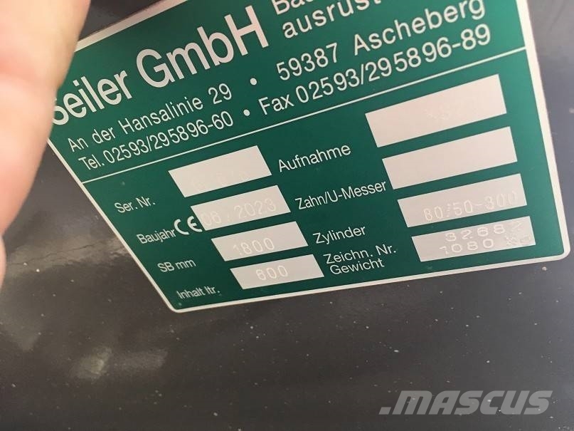Seiler (99002400) 1.80 m GLV / ditch cleaning bucket MS 2 Otros componentes