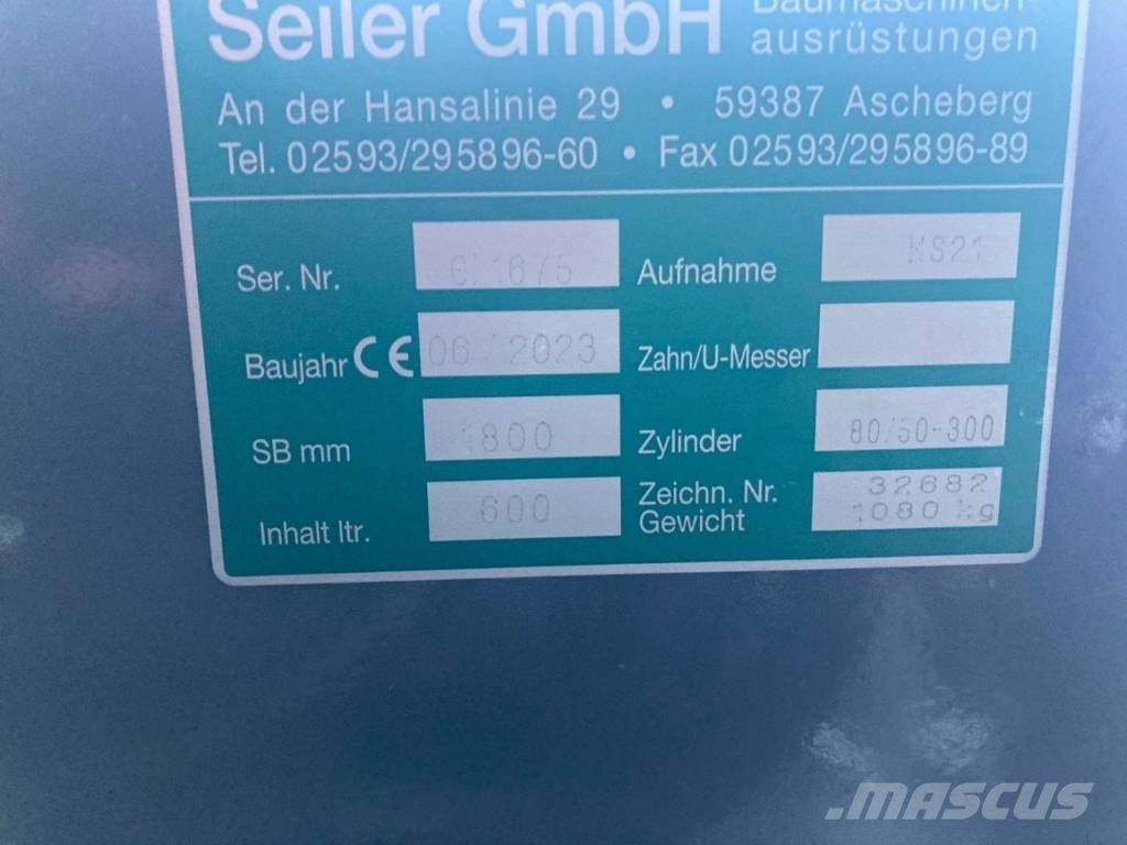 Seiler (99002400) 1.80 m GLV / ditch cleaning bucket MS 2 Otros componentes