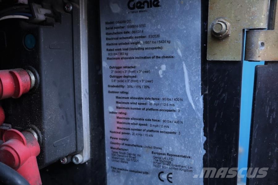 Genie GS4069 Electric, 14m Working Height, 363kg Capacit Scissor lifts