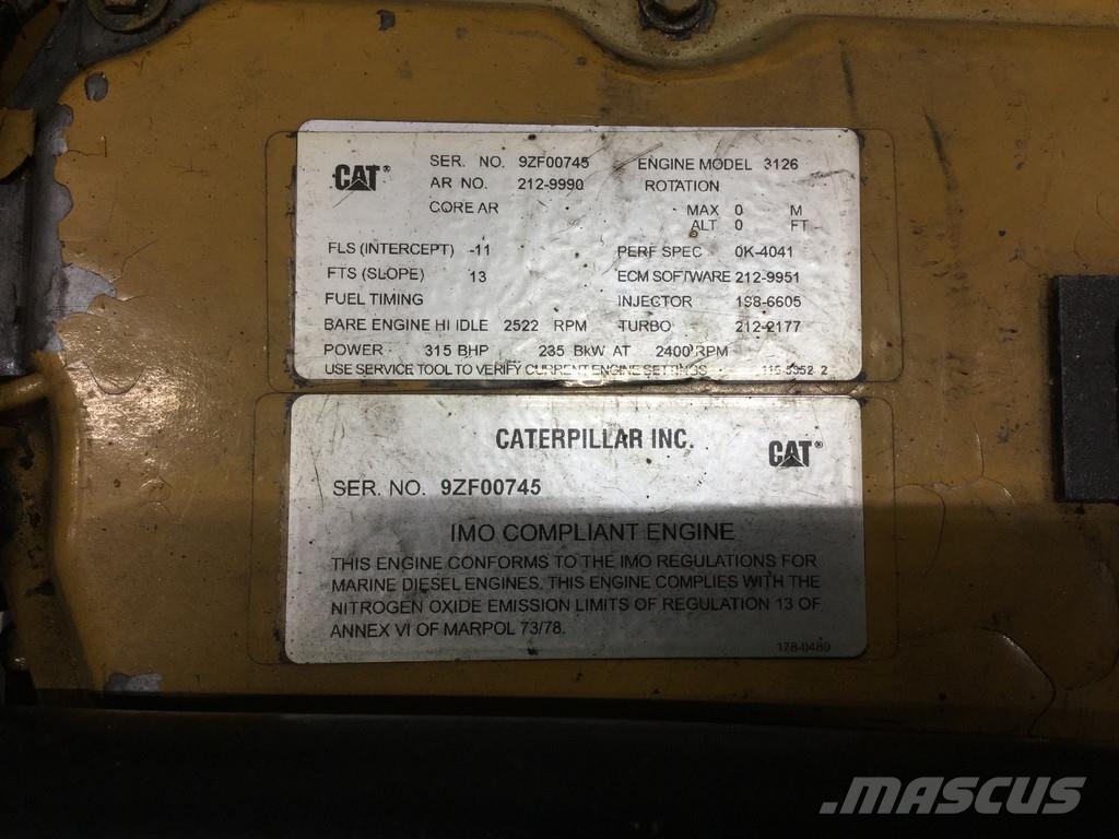 CAT 3126B 9ZF-2129990 USED Motori