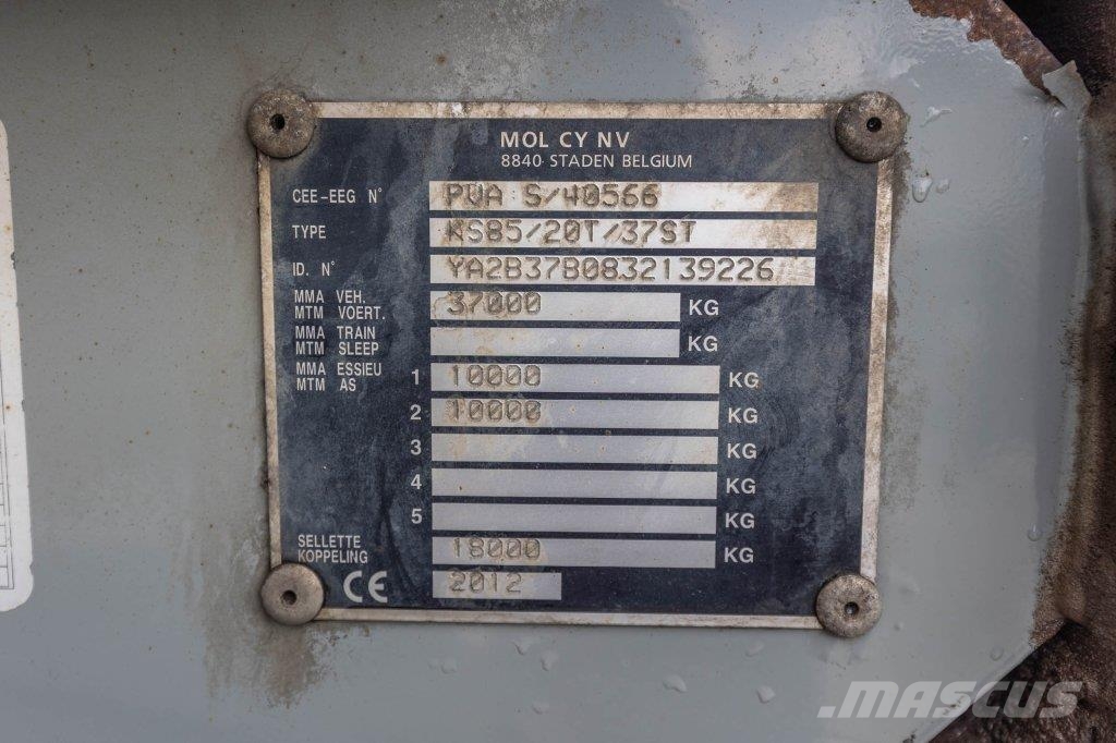 MOL KS85/20T/37ST -HARDOX - HYDR. DEUR Semirremolques de volteo