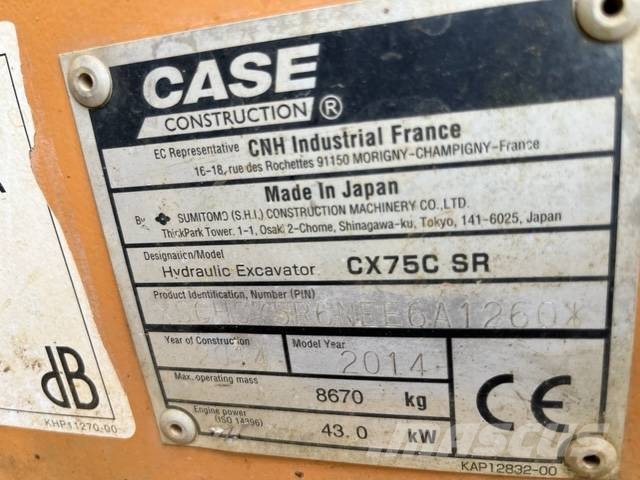 CASE CX 75 C SR Midigraafmachines 7t - 12t