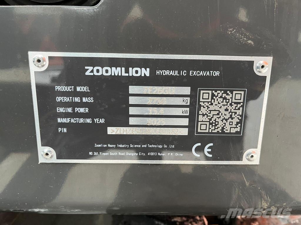 Zoomlion ZE26GU NEW Minibagger < 7t