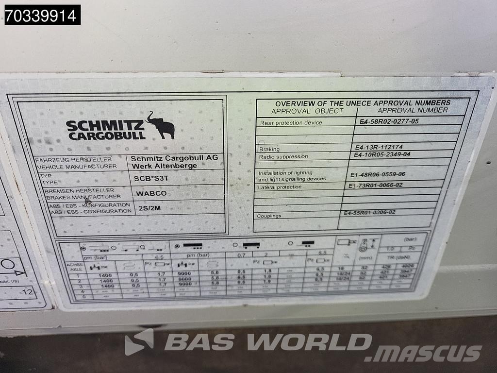 Schmitz Cargobull SCB*S3T 3 axles Sliding roof Polprikolice s ponjavo