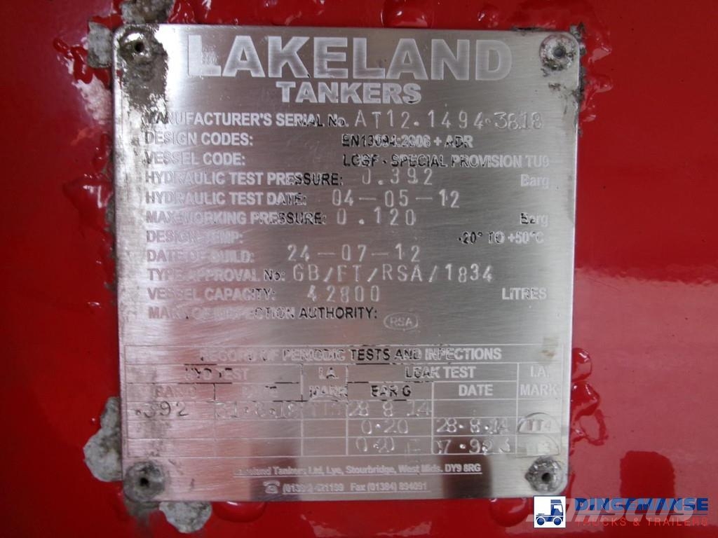  Lakeland Fuel tank alu 42.8 m3 / 6 comp + pump Semirremolques cisterna