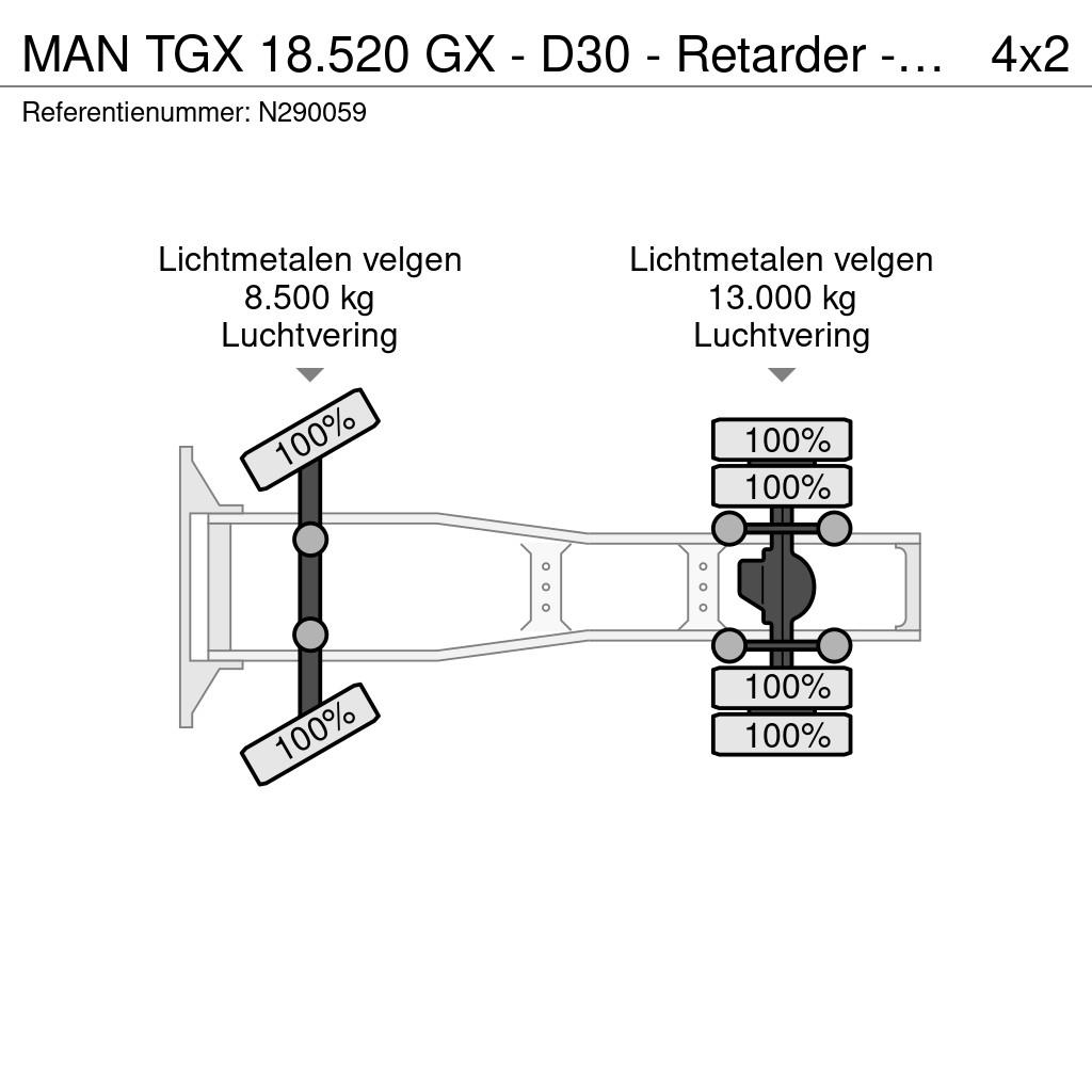 MAN TGX 18.520 GX - D30 - Retarder - Full air - Night وحدات الجر