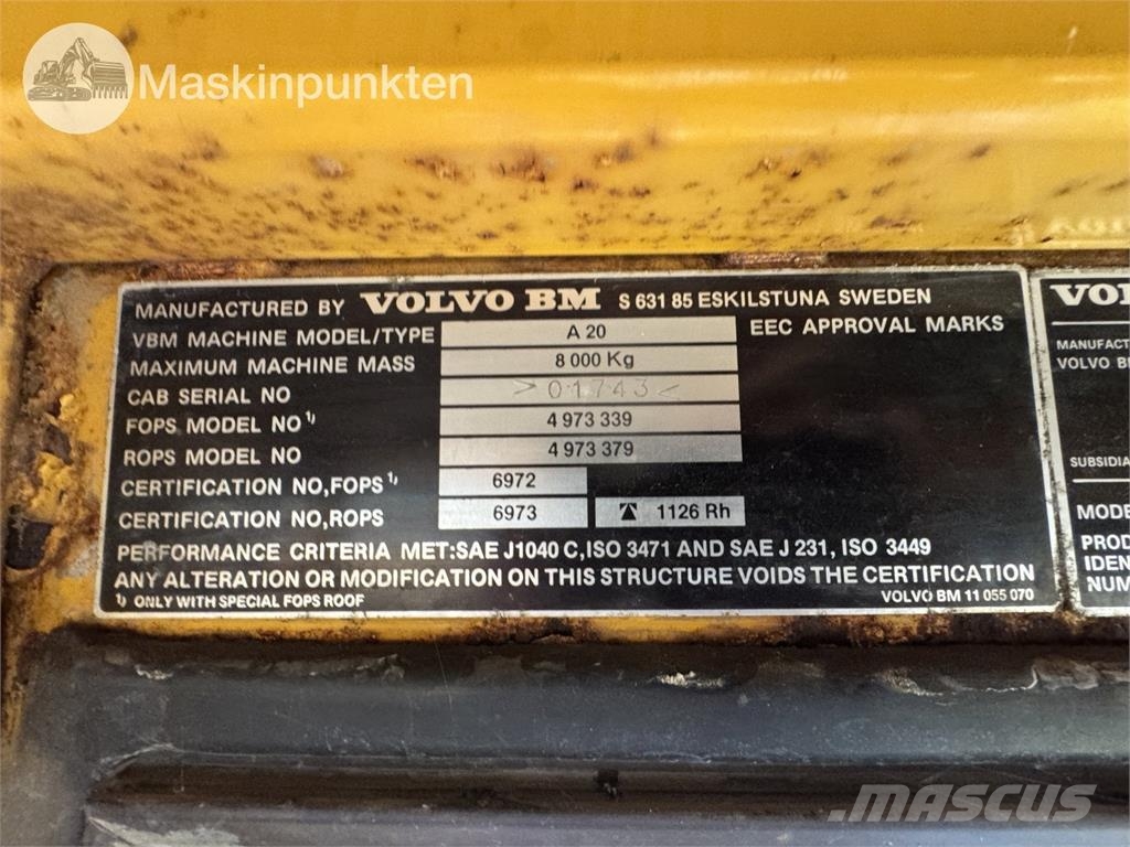 Volvo A20 6X4 Karjeriniai savivarčiai