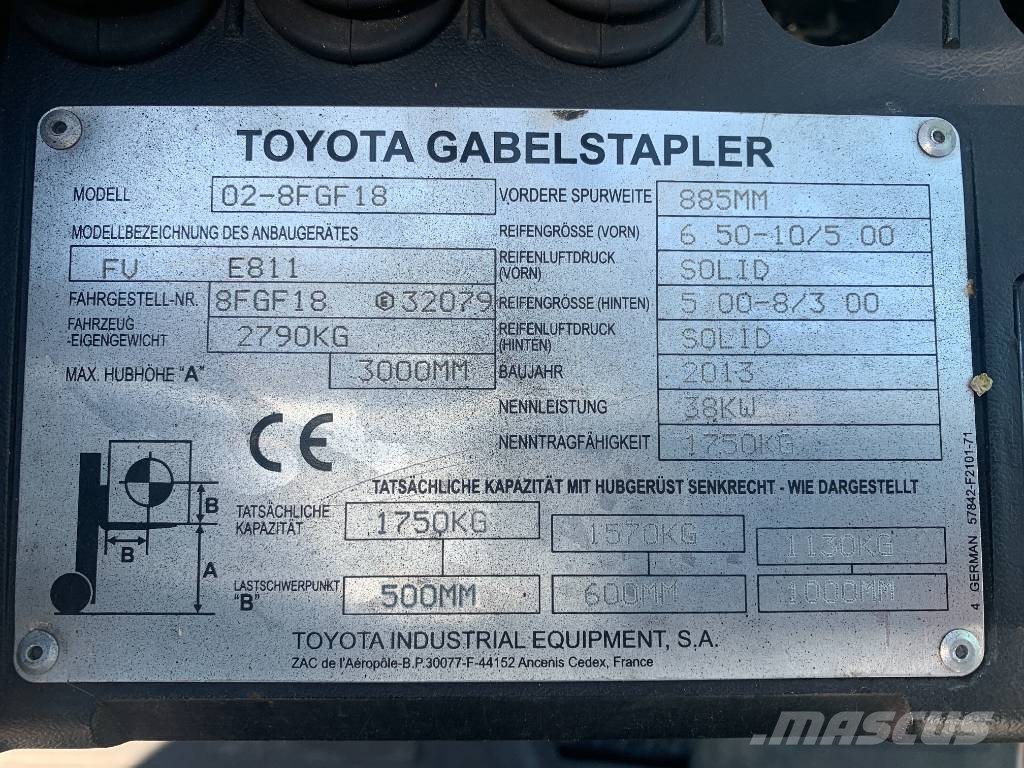 Toyota 8 FGF 18 V-3097 OB Plinski viljuškari
