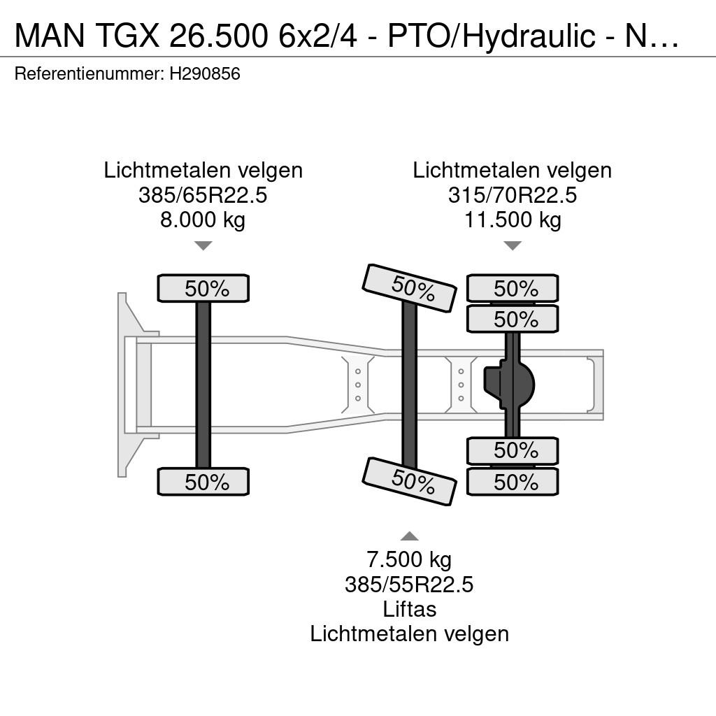 MAN TGX 26.500 6x2/4 - PTO/Hydraulic - Navi - Steering Naudoti vilkikai