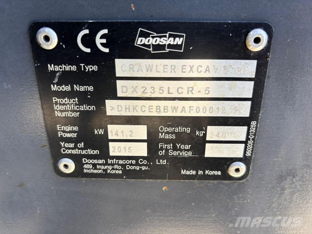 Doosan DX 235 LCR-5 3 D / TILTROTATOR / CENTRAL LUBRICATI Escavadoras de rastos