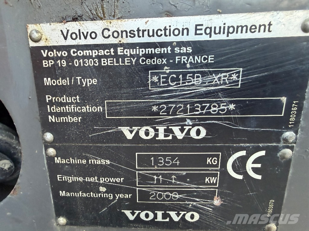 Volvo EC 15 B XR Mini bagri <7t