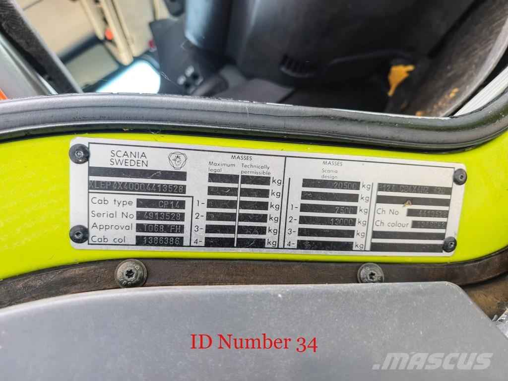Scania P124C 420 4x4 Hauser 2000 Winde Wasserwerfer Licht Camiones de Bomberos