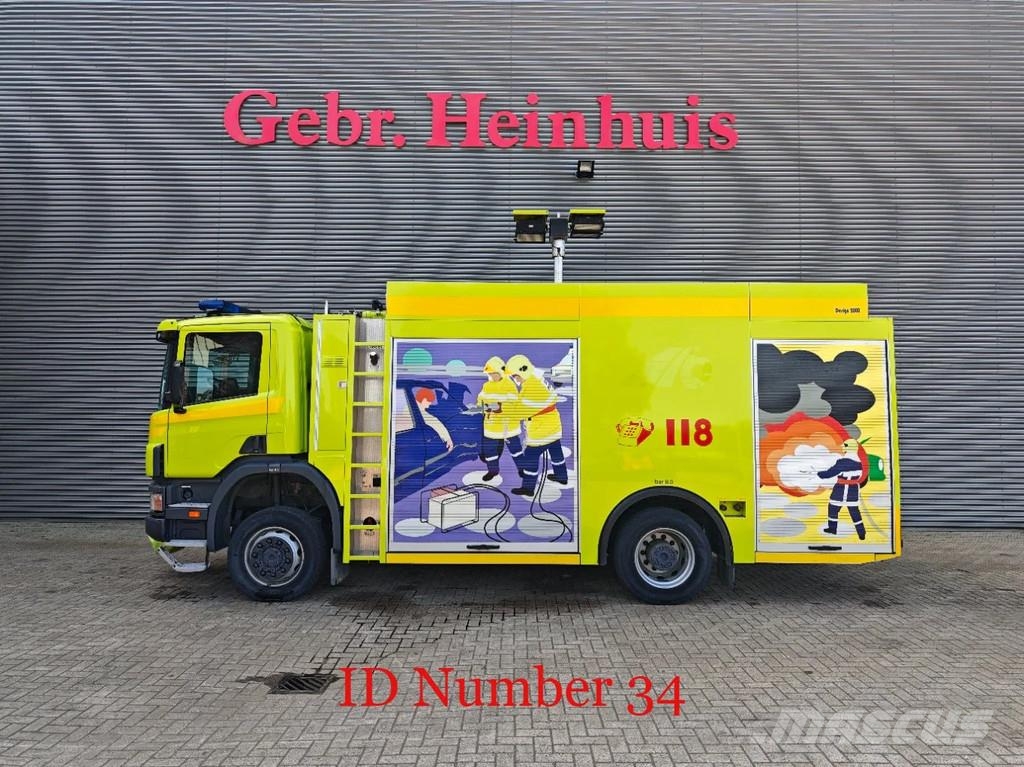 Scania P124C 420 4x4 Hauser 2000 Winde Wasserwerfer Licht Camiones de Bomberos